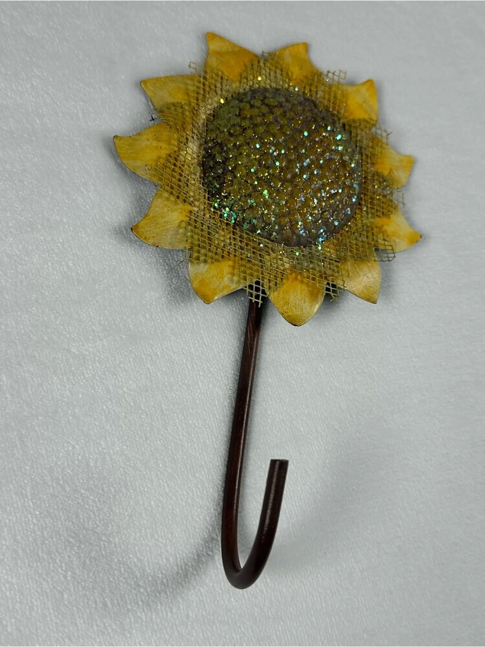Metal Sunflower Wall Hook - Yellow Decorative Wall Decor